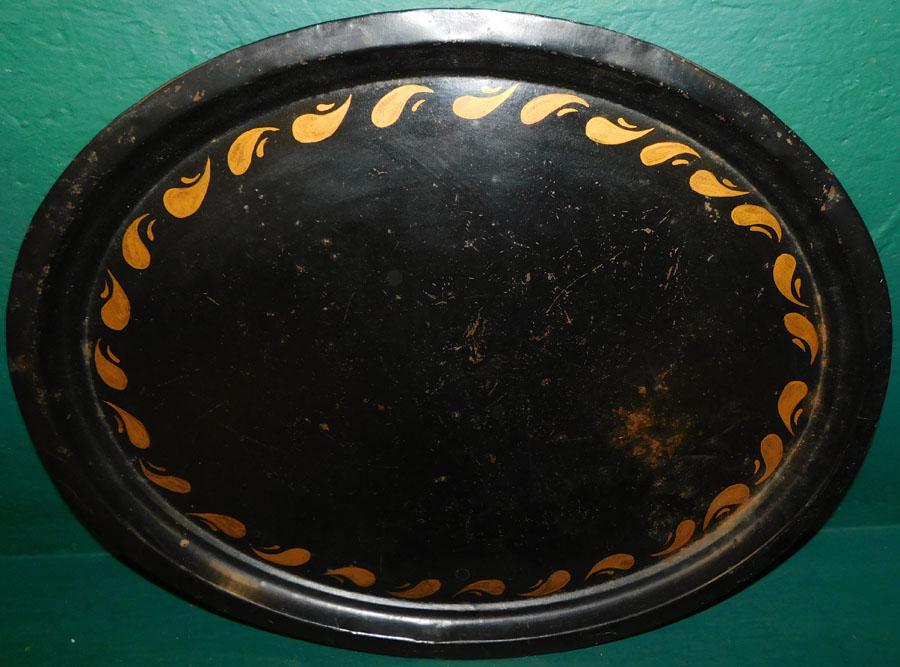 Tole Paint Decorated Oval Tray (1 of 5)
