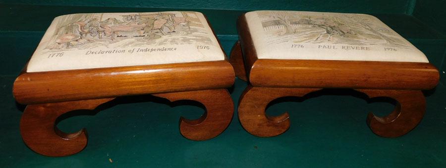 Pair Walnut Empire Foot Stools (1 of 5)