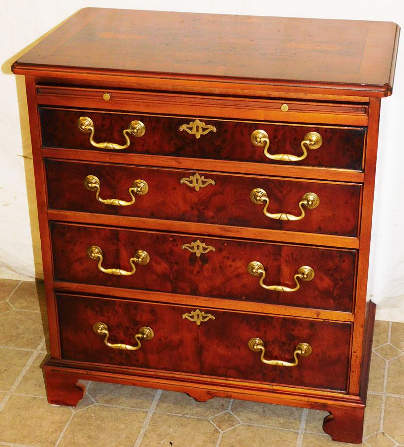 English Diminutive Burl & Yew Wood Banded Chest (1 of 8)