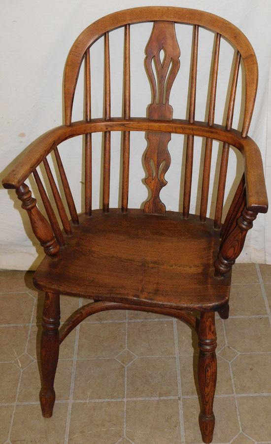 Antique Windsor Elm Wood Arm Chair (1 of 5)