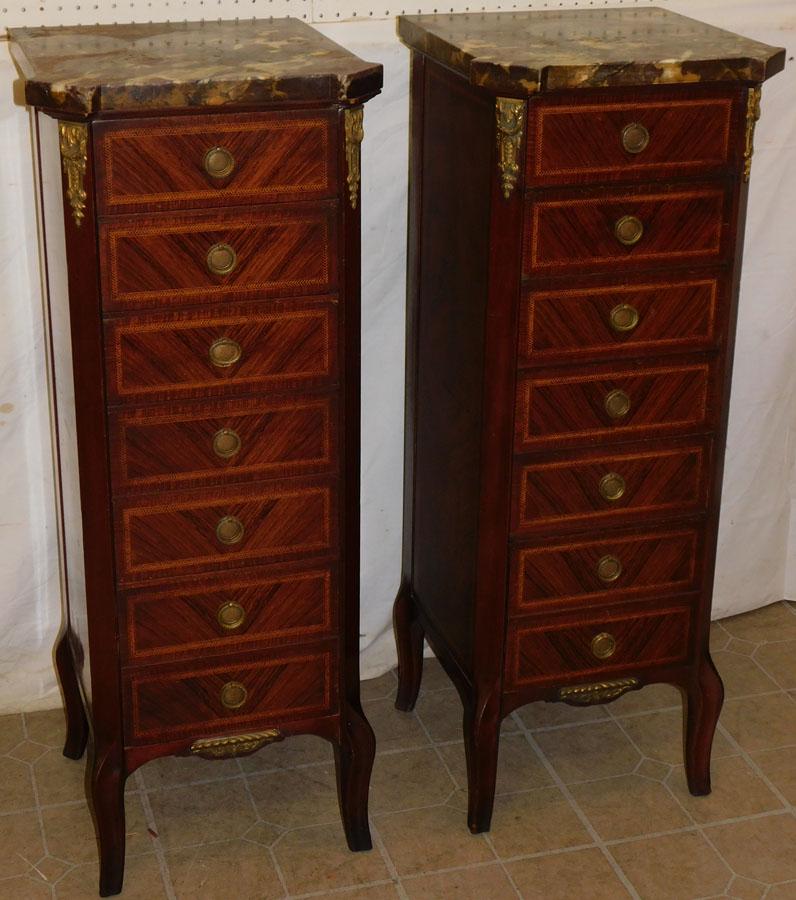 Pr Fr Rosewood & Herringbone Inlay MT Lingerie Chests (1 of 10)