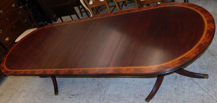 Henkel Harris Mah 2 Pedestal Dining Table W/ 2 Leaves (1 of 7)