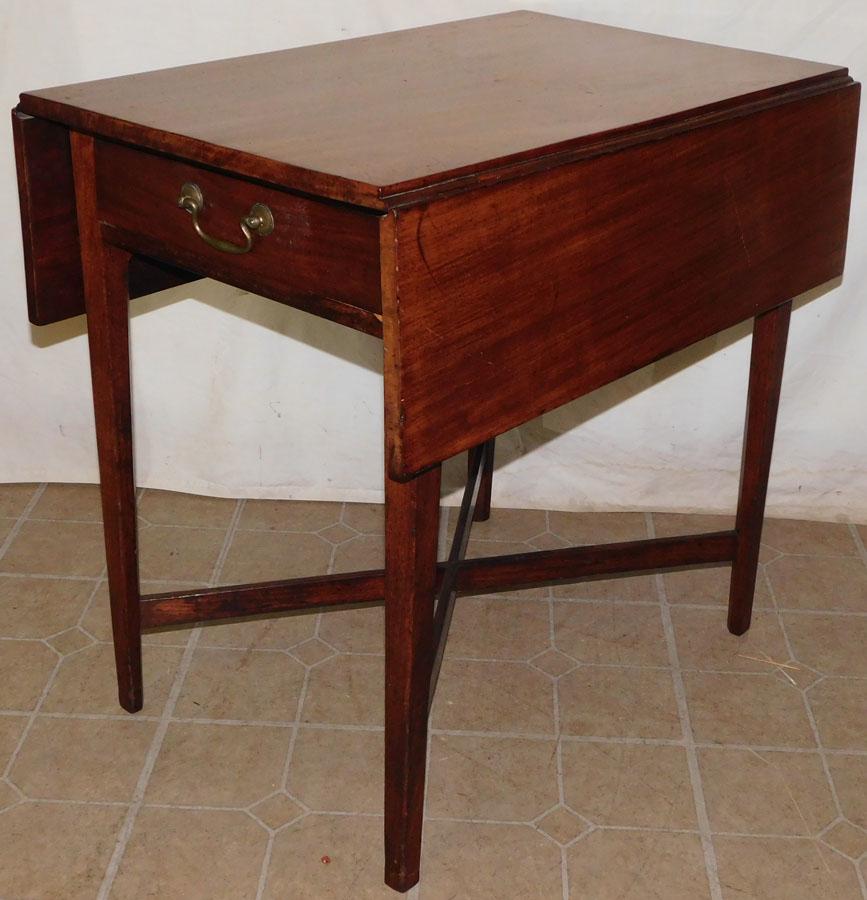 19th C Mahogany Stretcher Base Pembroke Table (1 of 4)