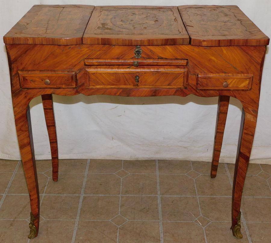 19th C French Rose Wood Inlay Padrouse: 19th C French Rose Wood Inlay Padrouse. 28 1/2" W 17 1/2" D 28 1/2" H