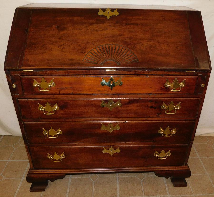 19th C Cherry Slant Front Desk (1 of 9)