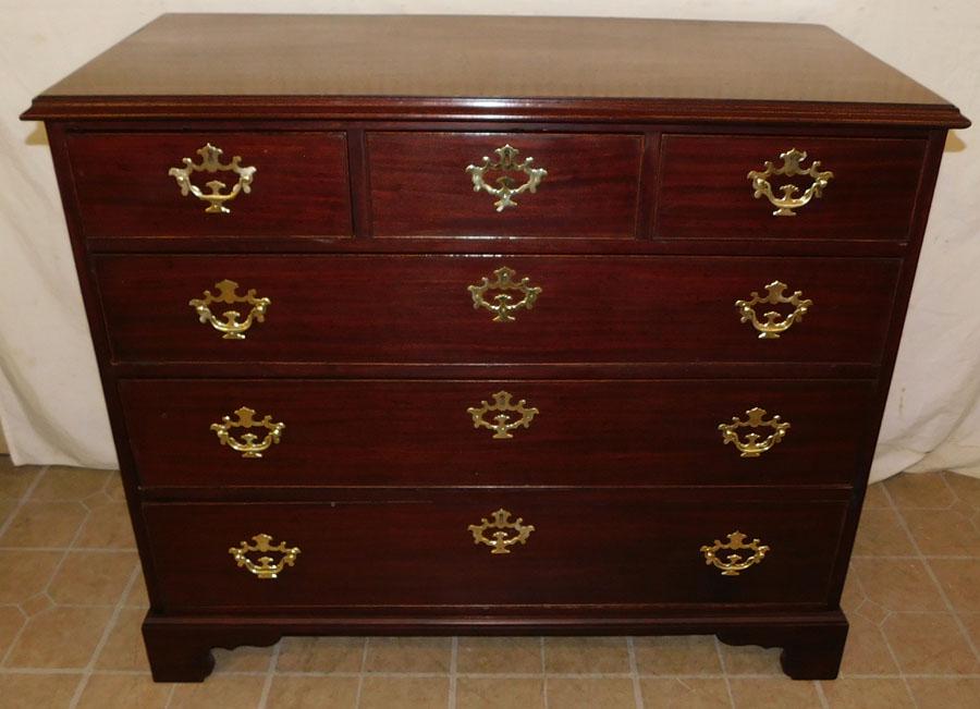 19th C Mahogany 3/3 Drawer Scottish Chest: 19th C Mahogany 3/3 Drawer Scottish Chest. 44 3/4" W 21 1/2" D 38" H