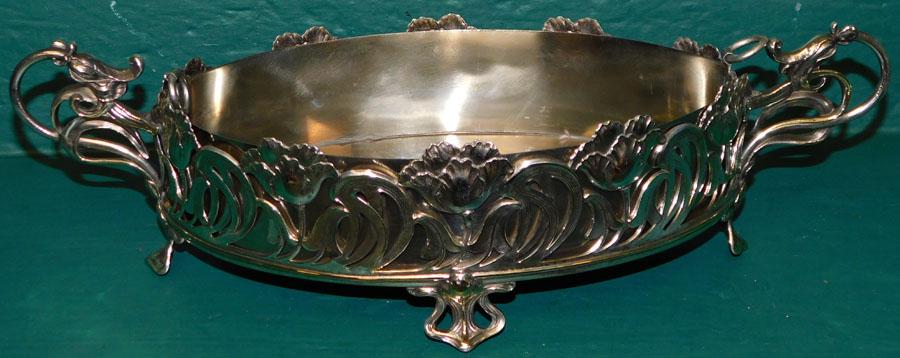 Silver Plated Jardinière W/ Embossed Tulip Detail (1 of 4)
