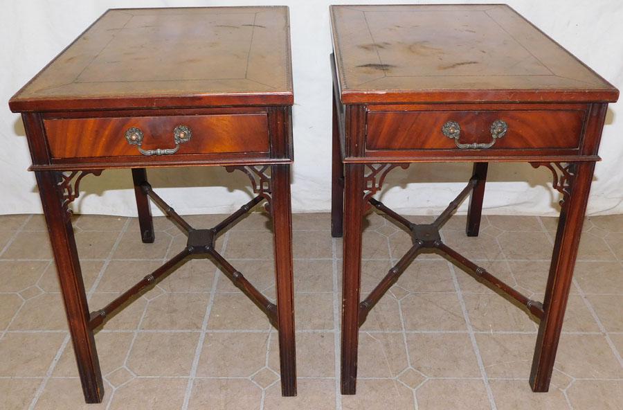 Pr Mah Chippendale Tooled LT  End Tables By Imperial (1 of 5)