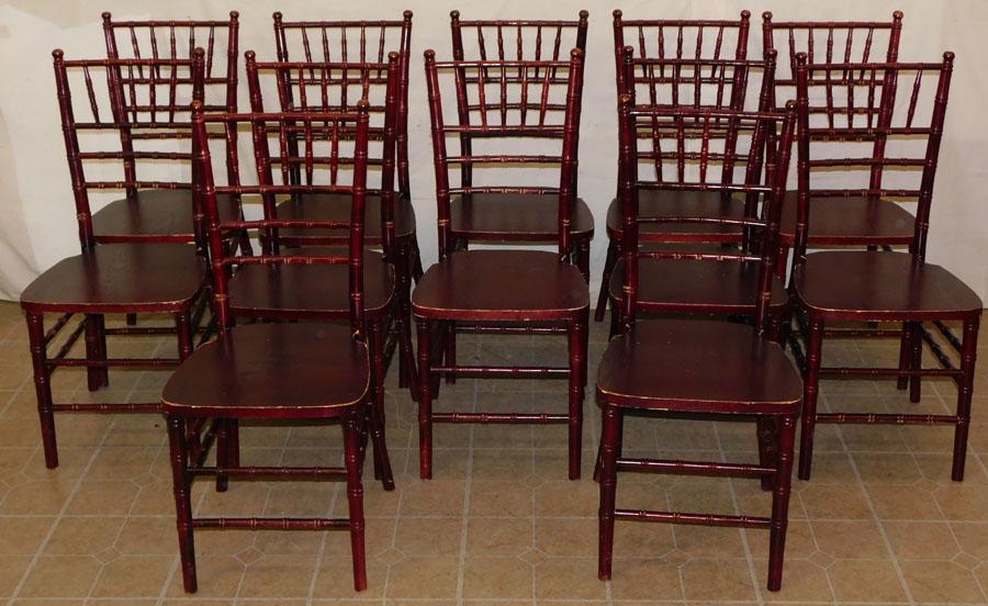 Set 12 Faux Bamboo Side Chairs (1 of 5)