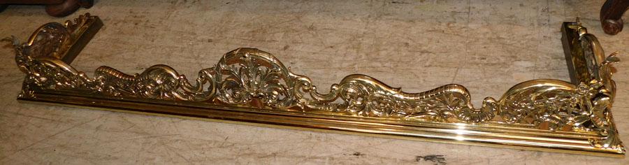 Polished Brass Fireplace Fender: Polished Brass Fireplace Fender. 57 1/2" W 13 1/4" D 8 1/2" H