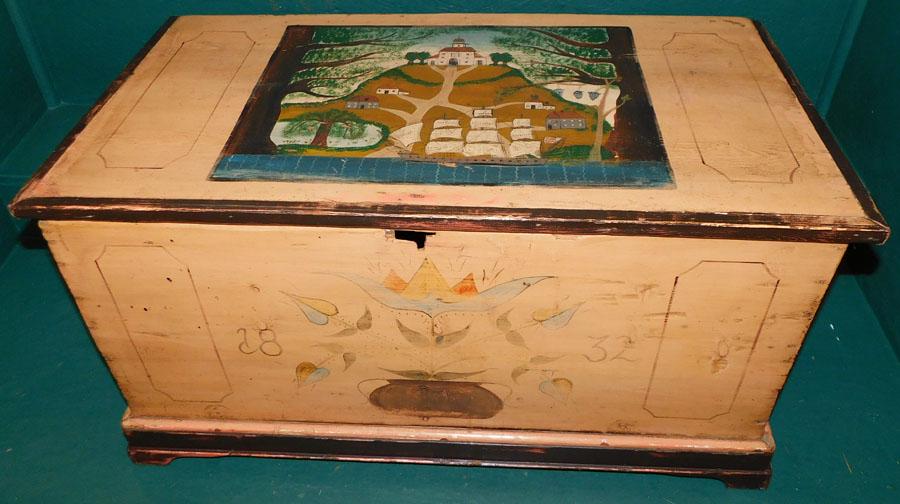 Antique Paint Decorated Box (1 of 7)