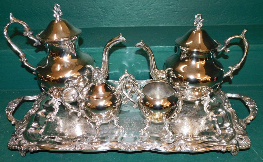 5 Pc Silver Plate Tea Set (1 of 7)