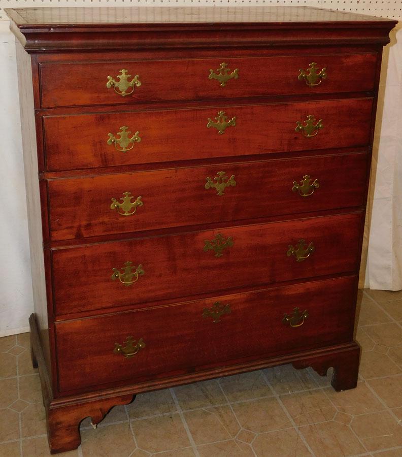 19th C Cherry 5 Drawer Graduated Chest (1 of 6)