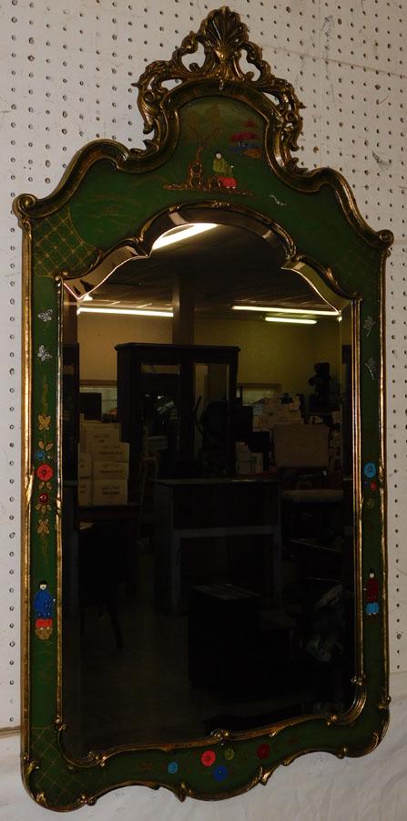 Oriental Paint Decorated Framed Mirror (1 of 12)