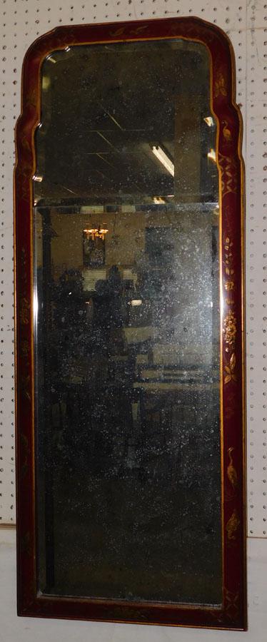 Oriental Paint Decorated Beveled Mirror By C.W. (1 of 10)