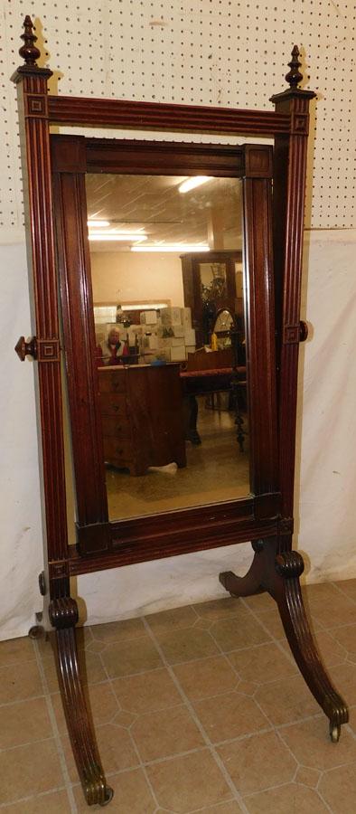 19th C Mahogany Cheval Mirror (1 of 5)