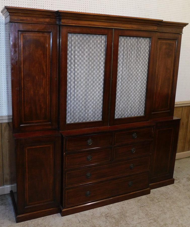 19th C 8 Part Mahogany Inlay Regency Break Front (1 of 8)