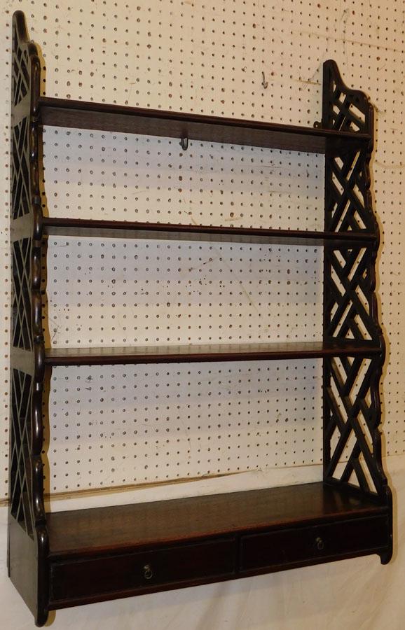 19th C Mahogany Open Work Hanging Shelf (1 of 4)