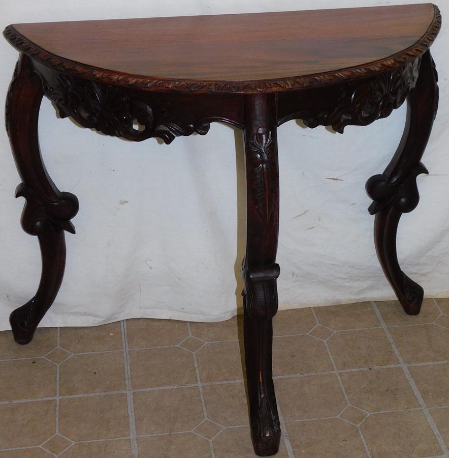 Ornate Carved Mahogany Console Table: Ornate Carved Mahogany Console Table. 36" W 17" D 30" H