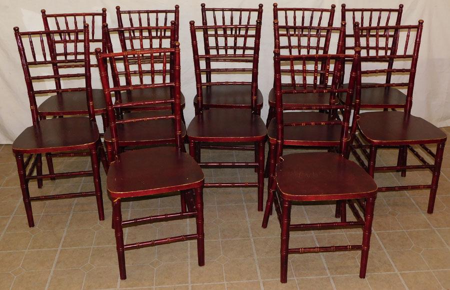 Set 12 Faux Bamboo Dining Chairs (1 of 4)