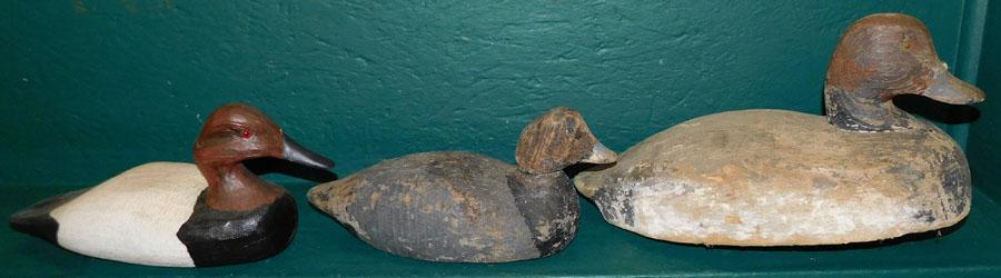 Three Wood Carved Duck Decoys (1 of 3)