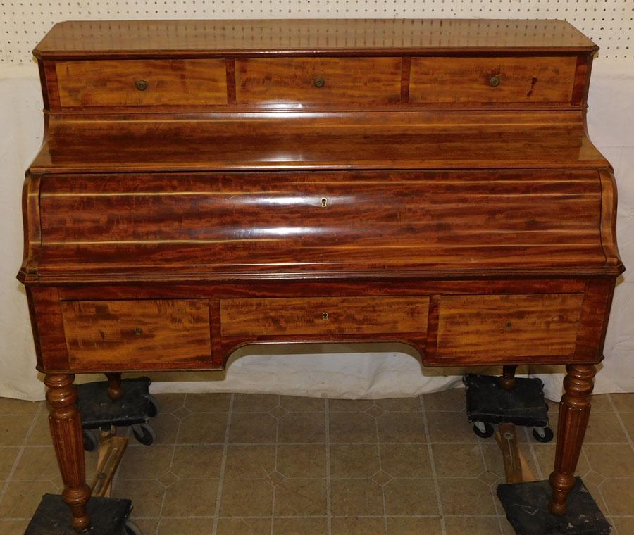 19th C French Mahogany Drop Front Desk (1 of 10)