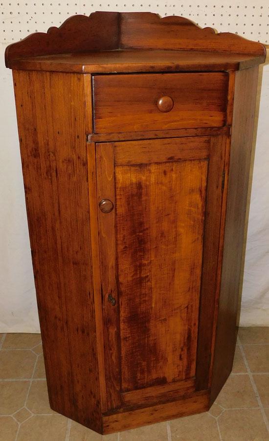 19th C Diminutive Pine Corner Cabinet (1 of 4)
