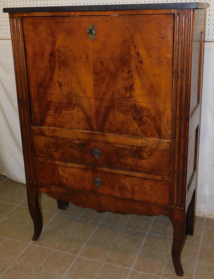 19th C Walnut Continental Marble Top Abbattant (1 of 9)