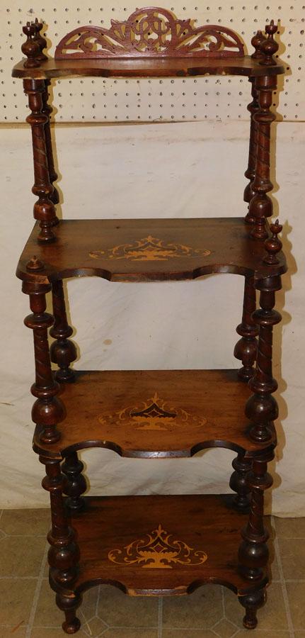 Walnut Inlaid Victorian Shelf (1 of 3)
