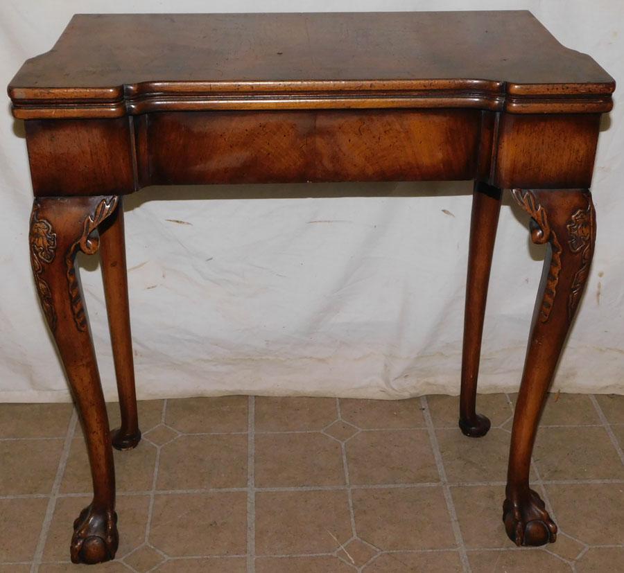 Georgian Walnut Claw Foot Game Table (1 of 5)