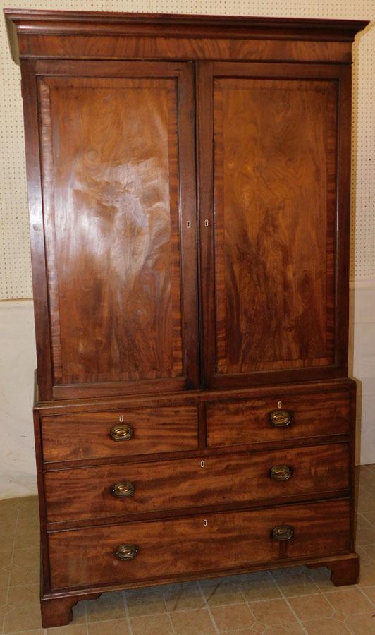 Mahogany 2 Part Linen Press (1 of 5)