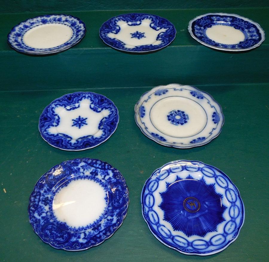 Lot 7 Flow Blue Porcelain Plates (1 of 6)