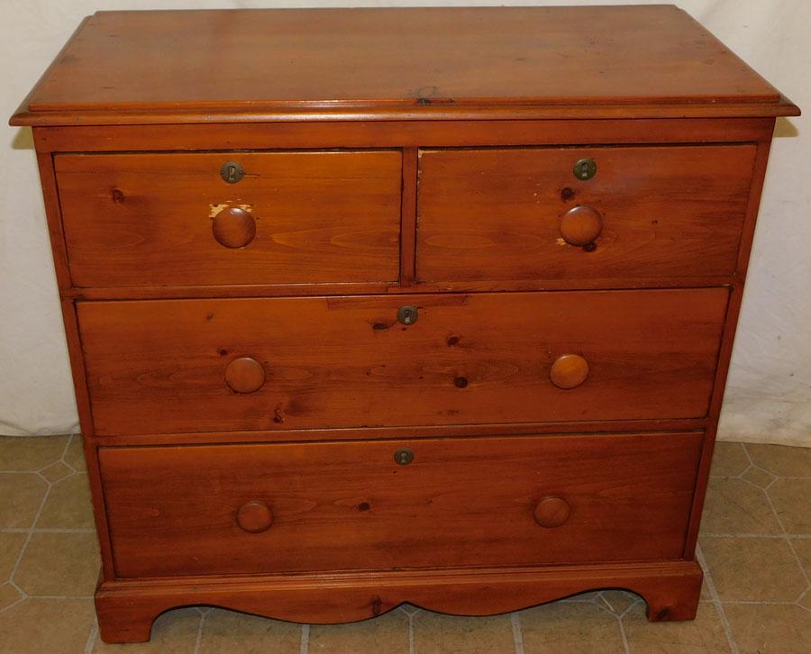 19th C Pine 2/2 Drawer Chest (1 of 4)