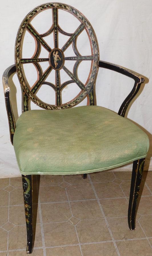 Adams Paint Decorated Wheel Back Chair (1 of 3)