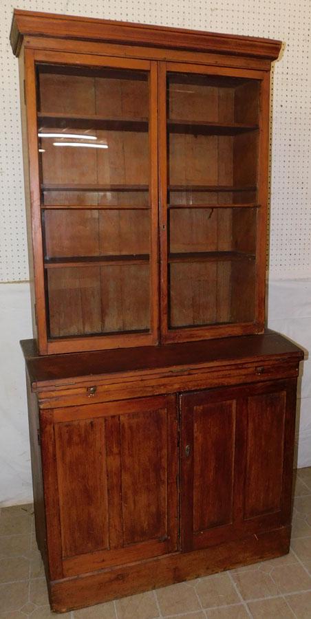 19th C Pine 2 Part Step Back Cabinet (1 of 4)