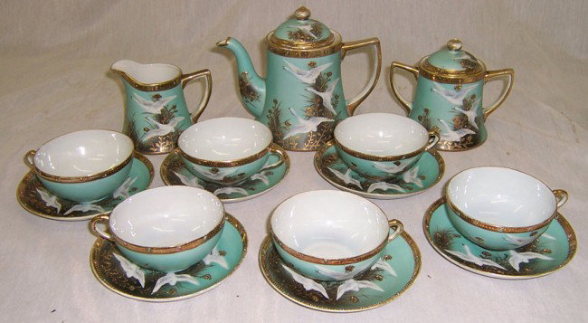 15 piece Nippon tea set.: 15 piece Nippon tea set.