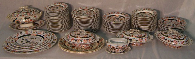 119 piece Ironstone English dinner set.: 119 piece Ironstone English dinner set.