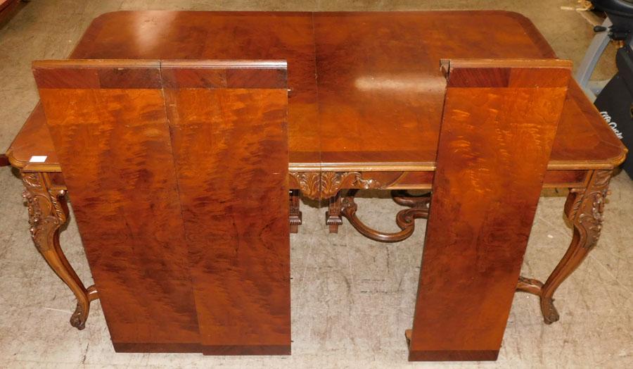 Burl Walnut Rosewood Banded Table W/ 3 Leaves (1 of 7)