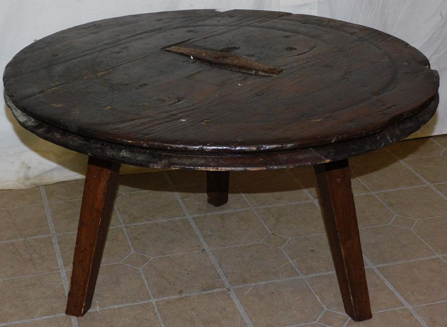 Antique Pine Pulley Made Into Table (1 of 2)
