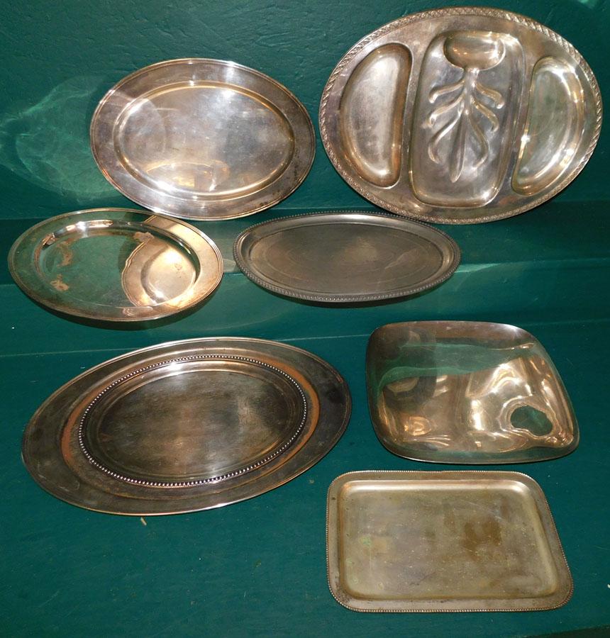 Lot 8 Silver Plate Trays (1 of 3)