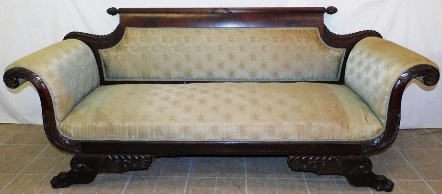 Mahogany Carved Federal Style Sofa (1 of 8)