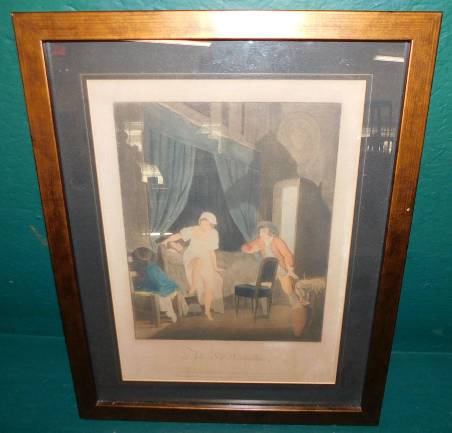 Framed Hand Colored Engraving (1 of 4)