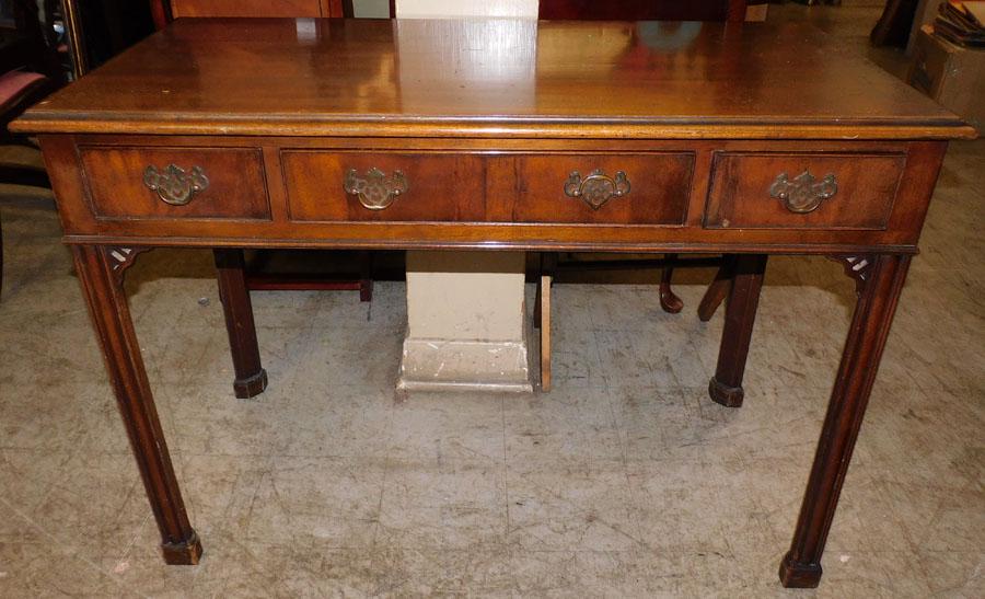 Mahogany Chippendale 3 Drawer Console Table (1 of 6)