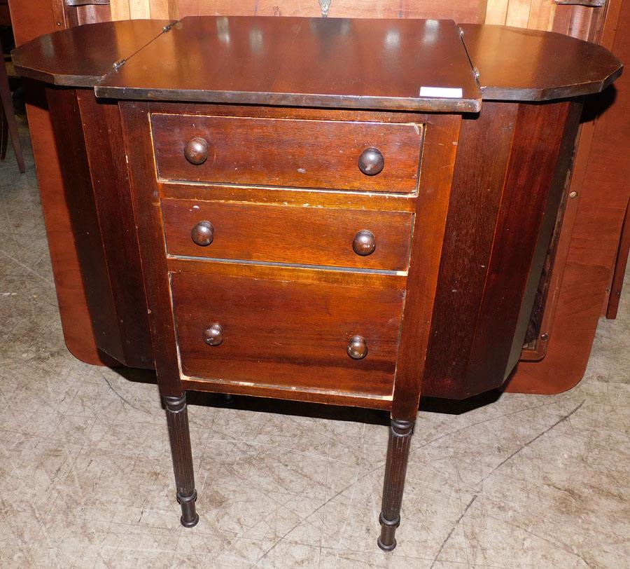 Antique Walnut Martha Washington Sewing Stand (1 of 4)