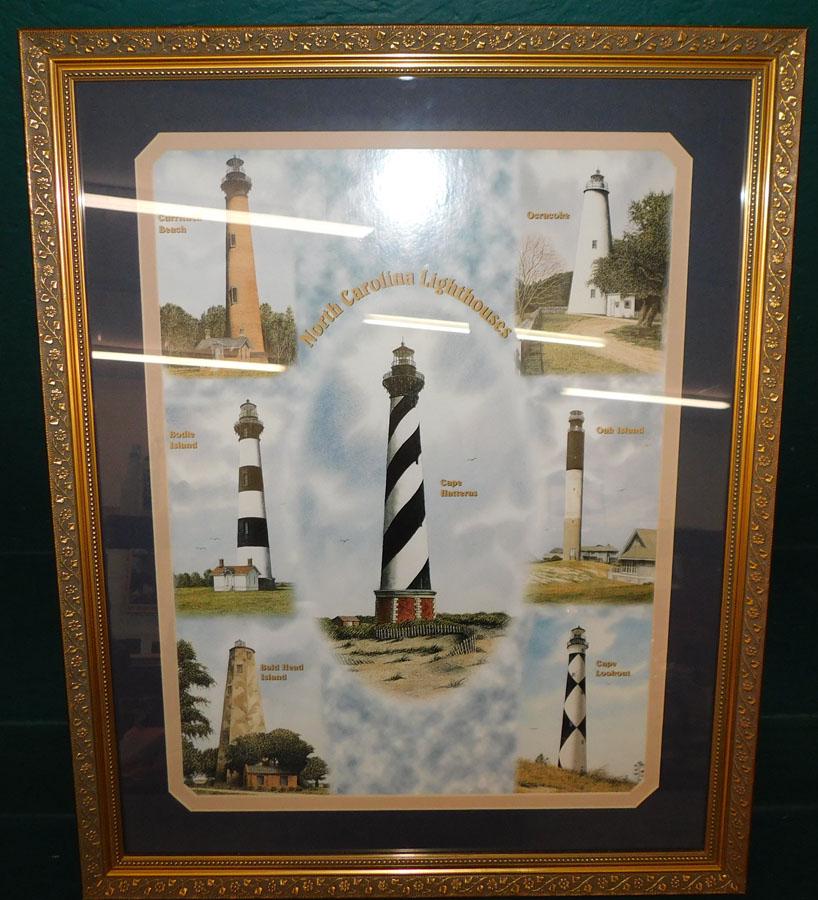 Framed NC Light House Print (1 of 3)