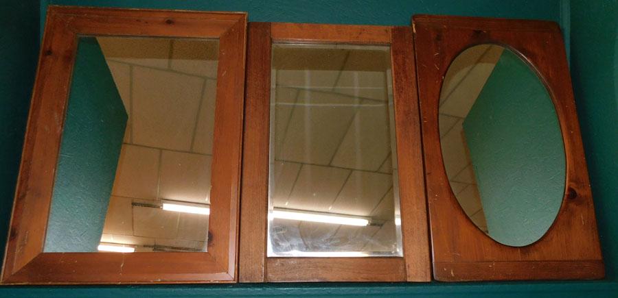 Three Pine Framed Mirrors (1 of 2)