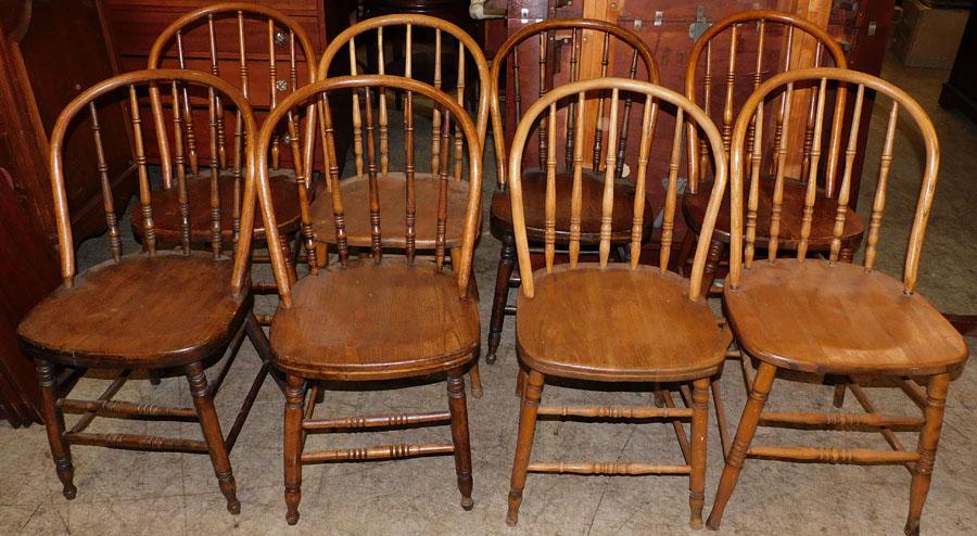 Set 8 Antique Oak Bent Wood  Dining Chairs (1 of 4)