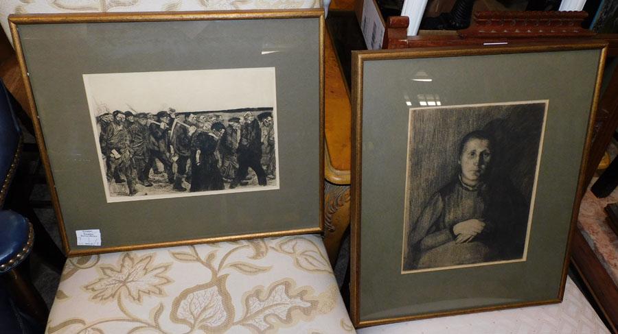 Pair Framed Block Prints (1 of 3)
