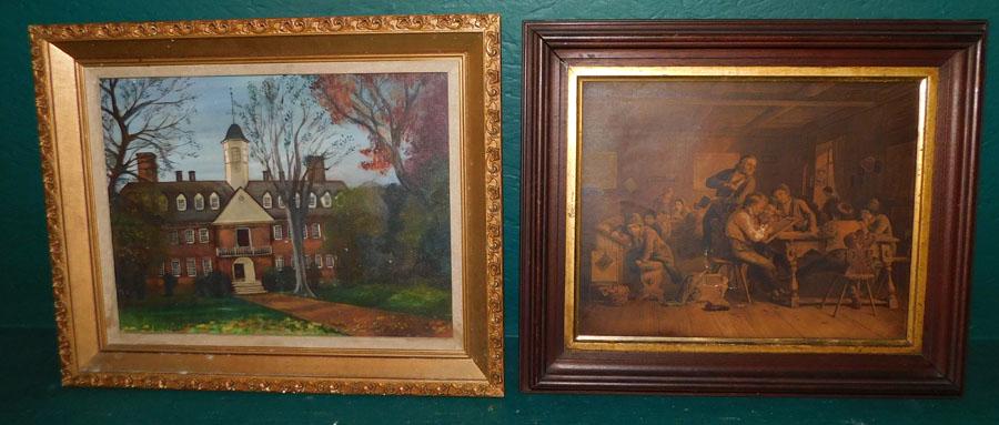 Antique Walnut Framed Print & Gilt Framed OOC (1 of 5)