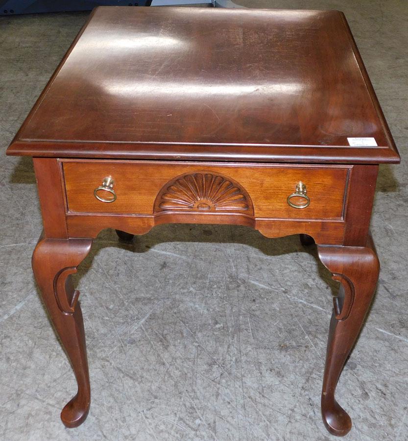 Cherry One Drawer Queen Ann End Table By PH (1 of 3)